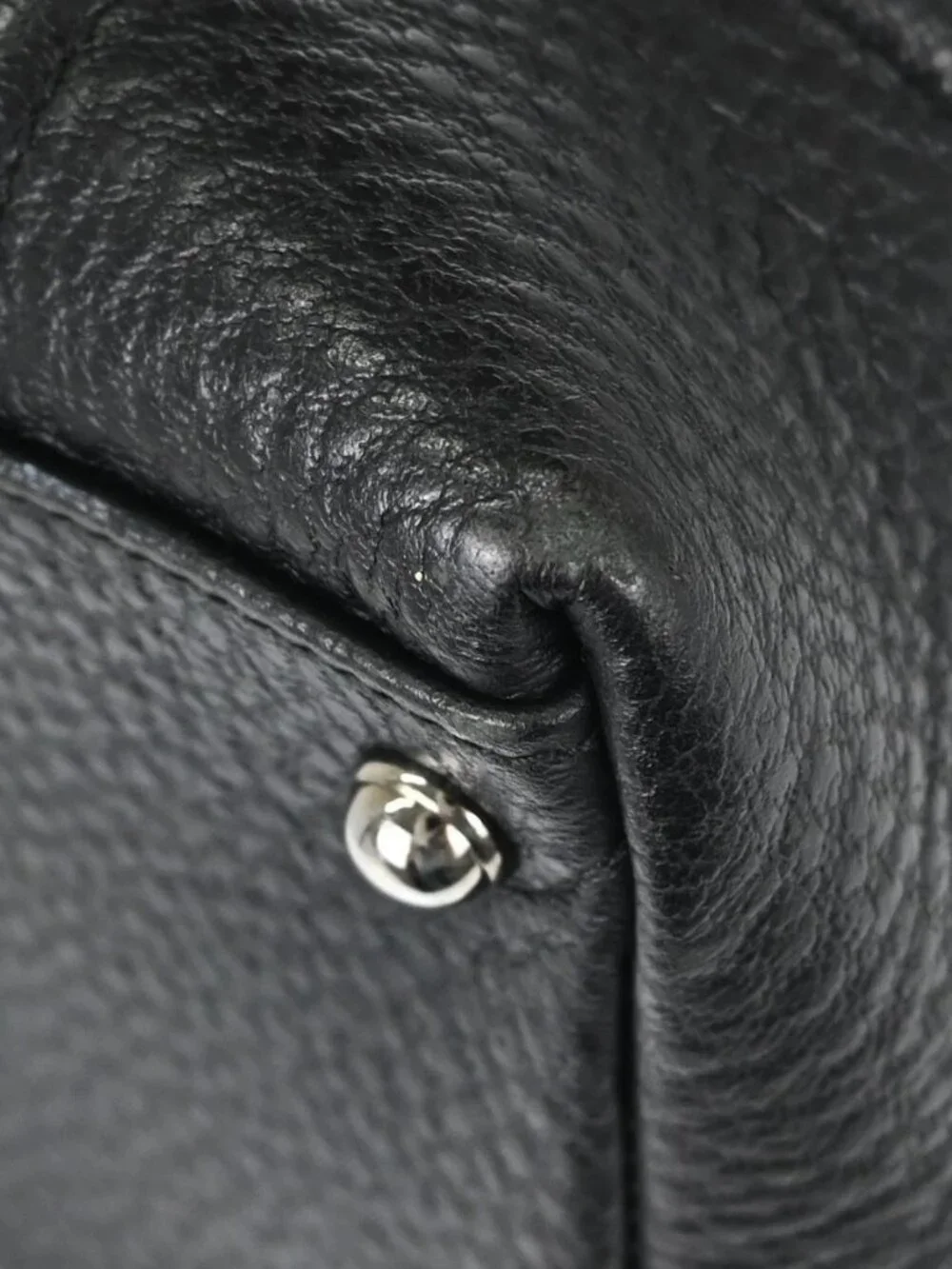 Gucci Black Leather Sherry Line Treasure Duffle Handbag 146002